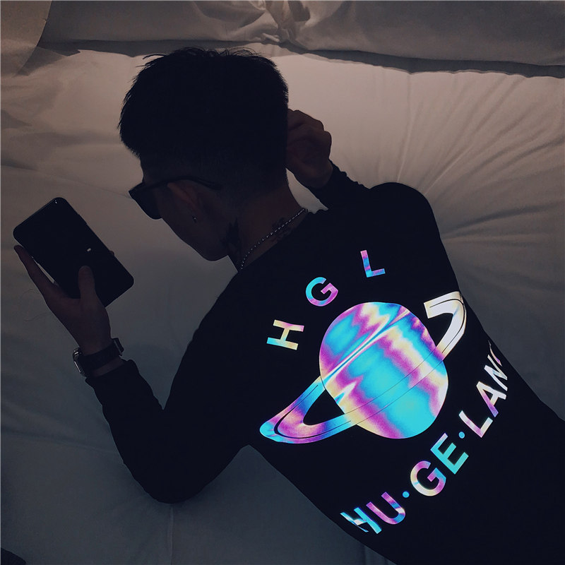 男士长袖t恤修身潮流小衫上衣服2025秋季新款韩版潮牌夜场蹦迪P40,男装T恤,电商A270