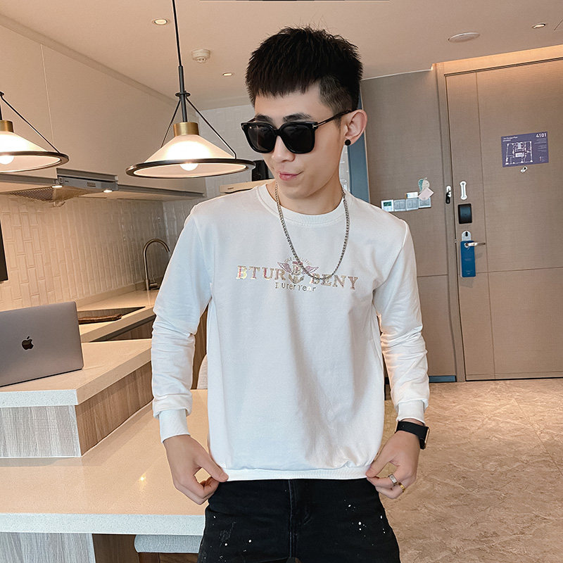 卫衣长袖男生秋季秋衣男士圆领字母精神小伙痞帅打底衫P55,男装T恤,电商A270