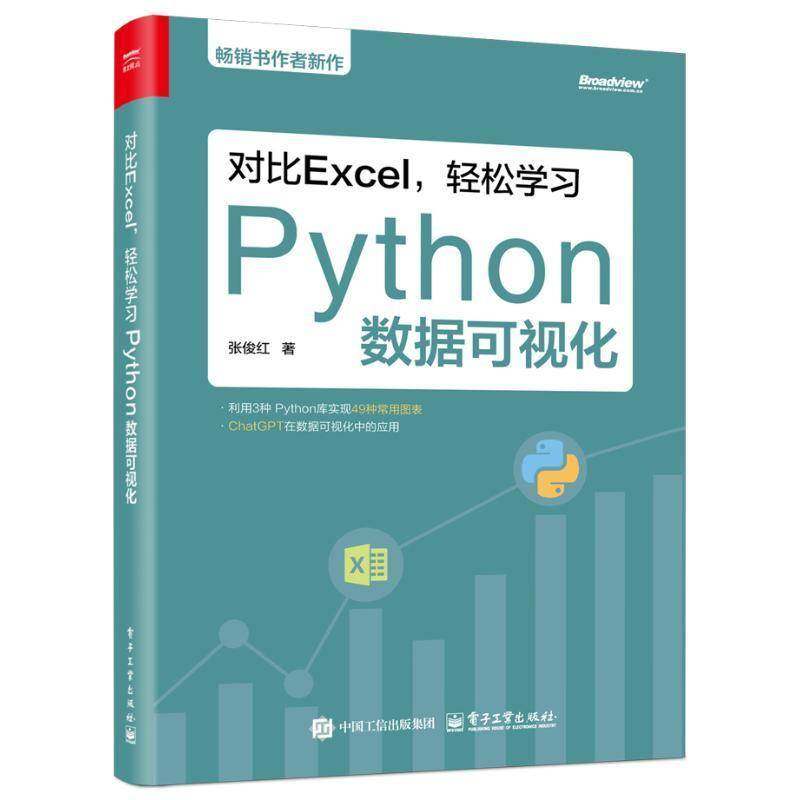 正版 对比Excel 轻松学习Python数据可视化 张俊红 图表绘制方法 图形修饰美化论文图表常见统计方法 Pandas 数据操作方法