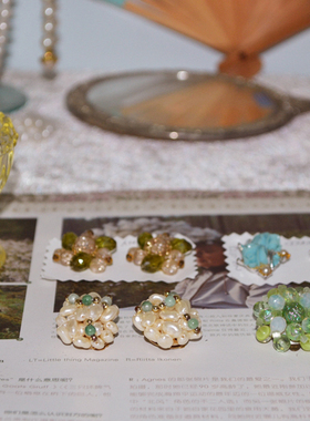 vintage west germany lucite 树脂赛璐珞 耳夹