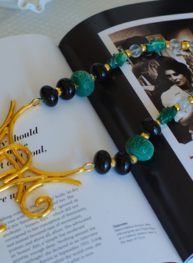 vintage toccata KJL 绿色 金色 摩登 项链