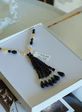 vintage toccata Nolan Miller 珍珠 黑白 流苏 保存品 项链