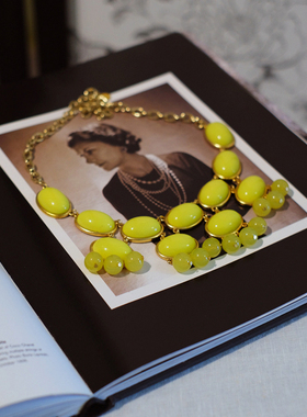 vintage toccata Nolan Miller 黄色 华丽 时髦 短 项链