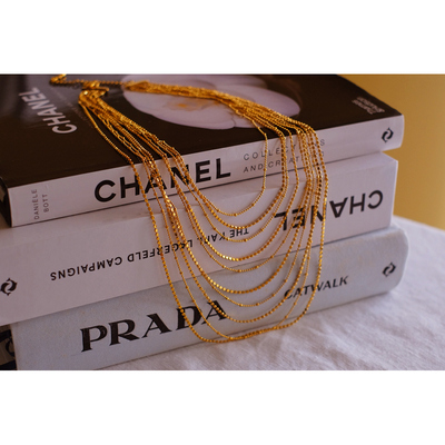 vintage toccata Joan Rivers 金色 多层 瀑布 项链