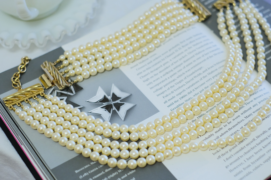 艺伎的胭脂 vintage carolee 珍珠 多层 项链 手链