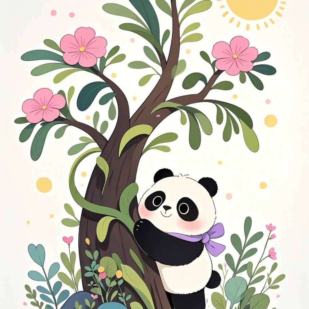 卡通可爱小熊猫贴纸贴画家用餐厅厨房冰箱贴橱柜装饰自粘贴贴纸