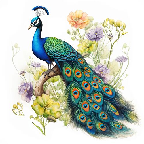 中国风孔雀贴纸贴画家用餐厅厨房冰箱贴橱柜装饰自粘贴