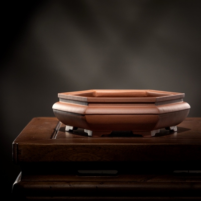 把玩名家谈泽民矮六方紫砂盆景盆