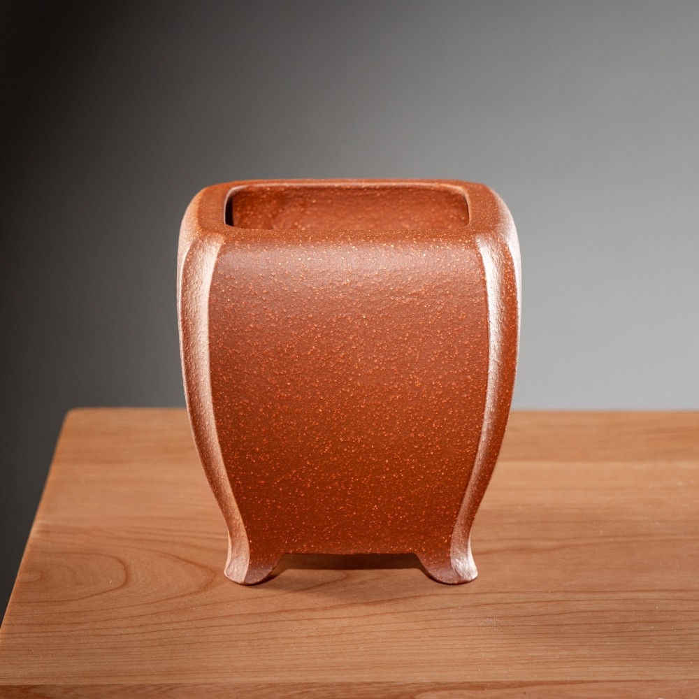 高档精品把玩老降坡泥料精制名家冯长根小四方传炉四方切角紫砂盆