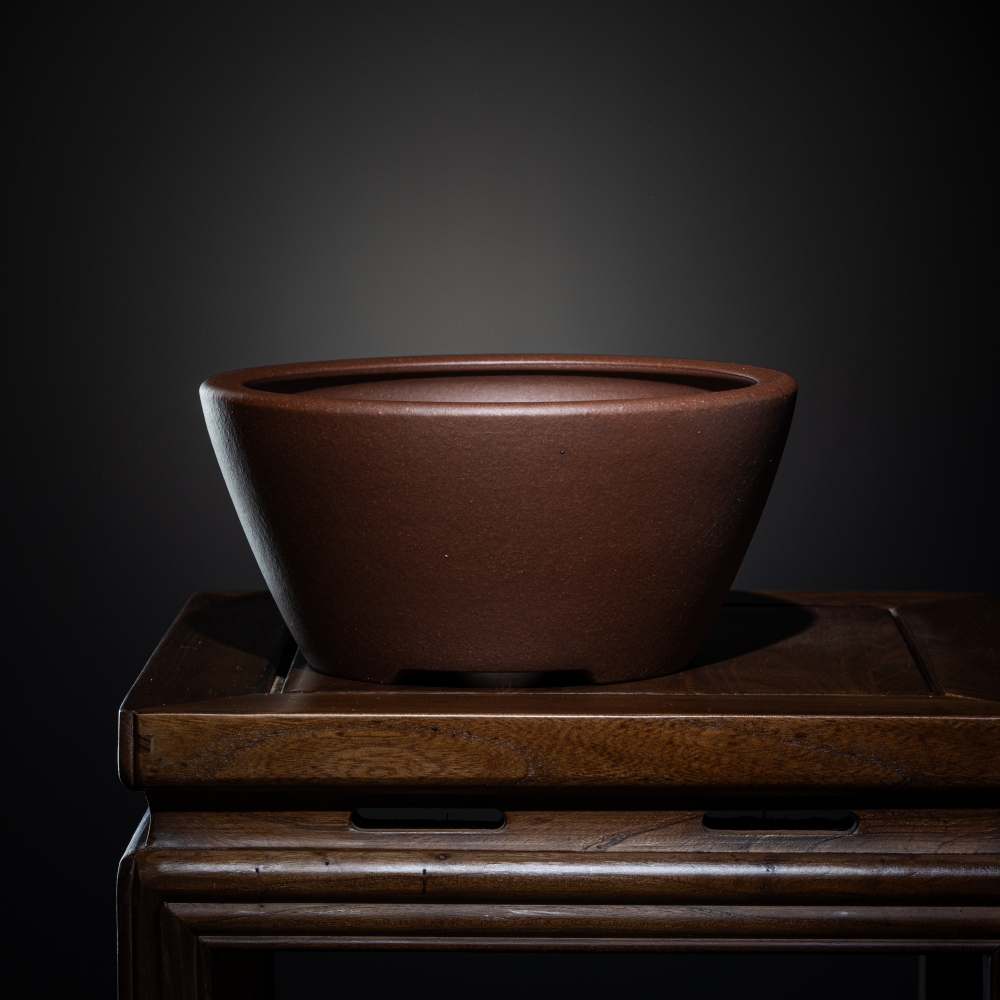 五道素精品定制新款高档紫砂圆盆李记高档紫砂花盆