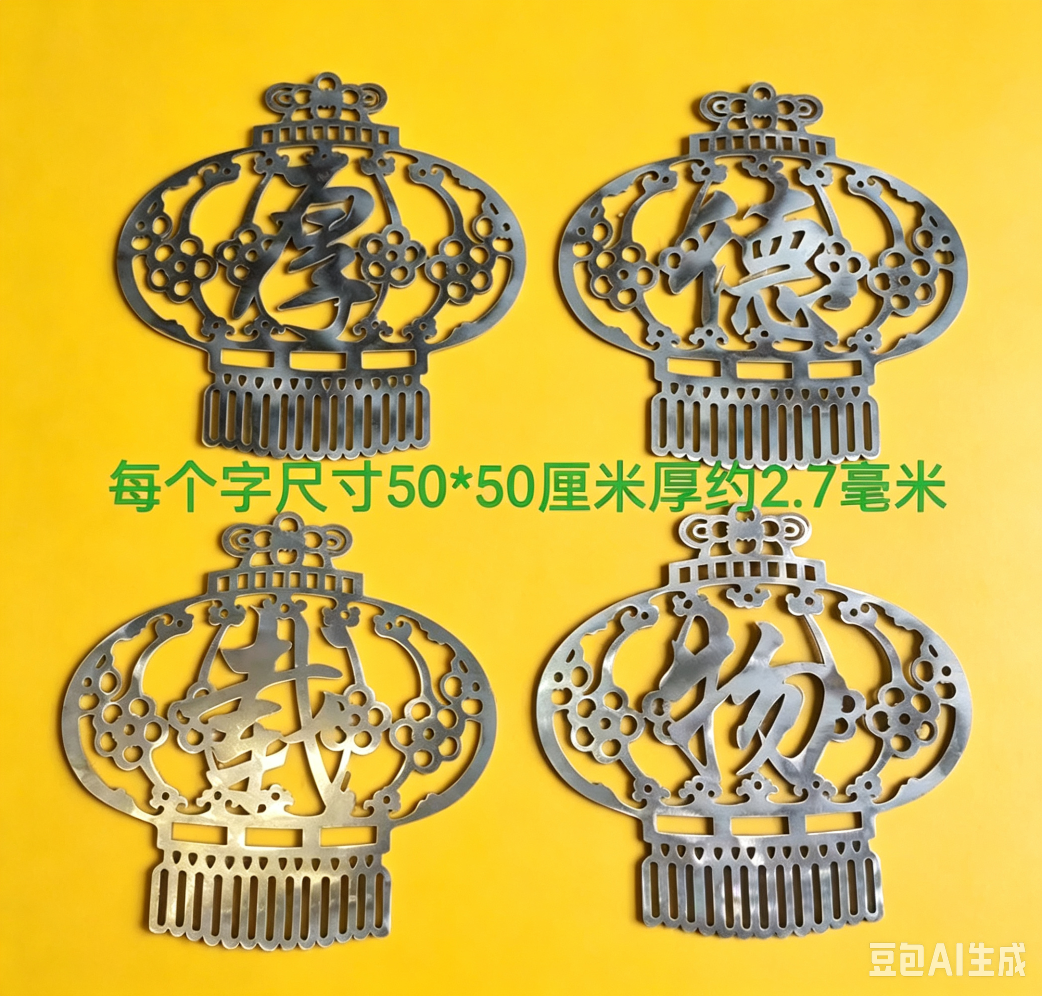 铁艺大门配件铁花装饰花铁庭院护栏铁门围福激光切割厚德载物