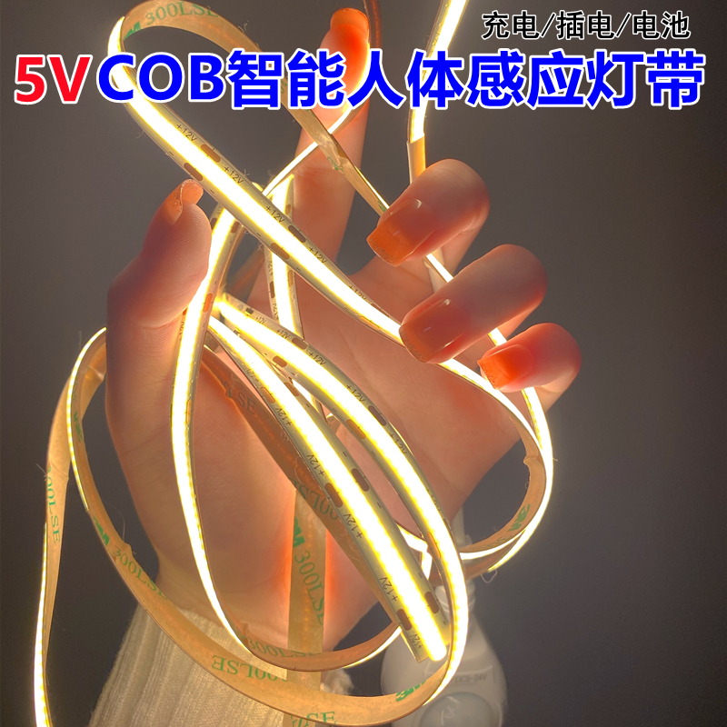 5Vcob智能人体感应灯带衣橱鞋柜