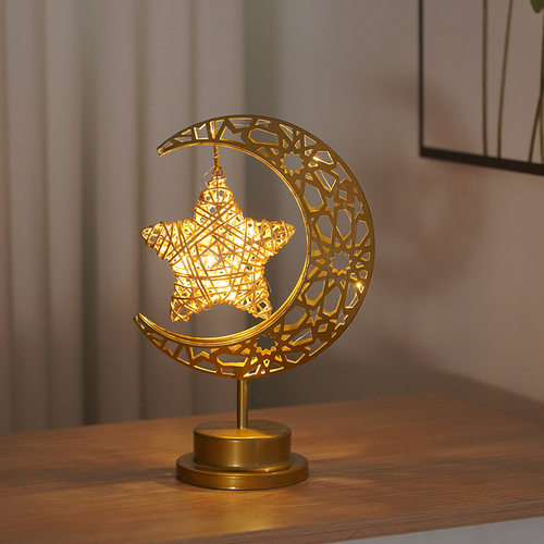 LED铁艺星星月亮圆球小夜灯礼品