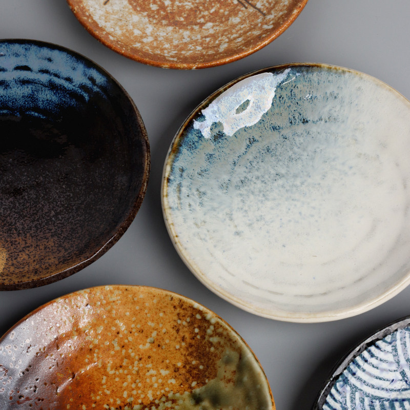 5手捏感小盘子●日本进口复古点心盘釉下彩日式甜品盘壶承订