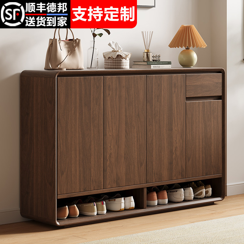 实木鞋柜家用门口收纳架靠墙一体入户室内新款2025走廊楼道外鞋架,住宅家具,鞋柜,淘宝优惠券,粉丝福利购,淘宝优惠卷