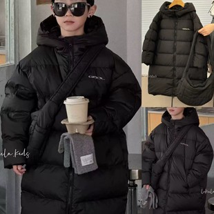 波拉韩国童装男女童中长款加厚外套秋冬装新款韩版90白鸭绒羽绒服