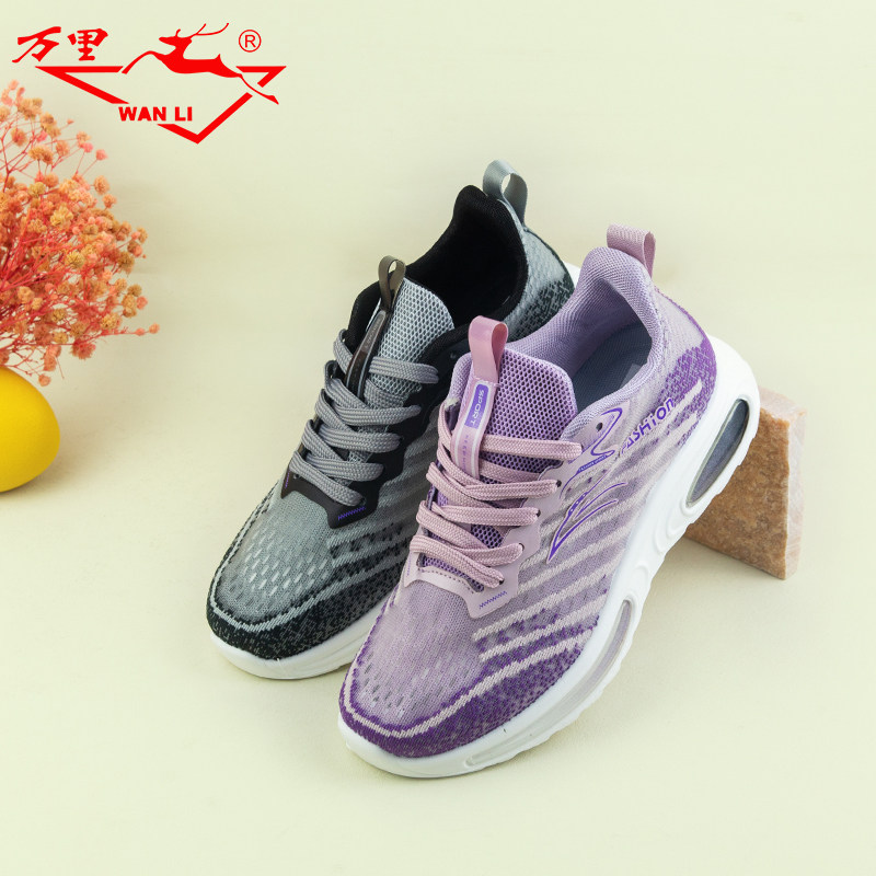 万里休闲运动女鞋舒适跑步鞋时尚低帮系带轻便单鞋sjt2756