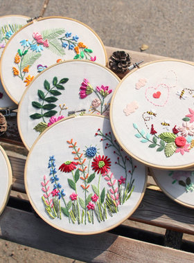 学生丝带绣初学2025新款立体绣手工刺绣diy材料包自绣新手小挂画