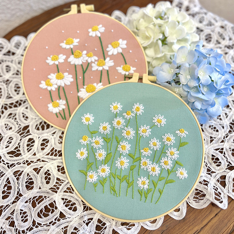 刺绣手工diy材料包 春夏花束欧式创意挂画鲁绣立体手捧花装饰画图片