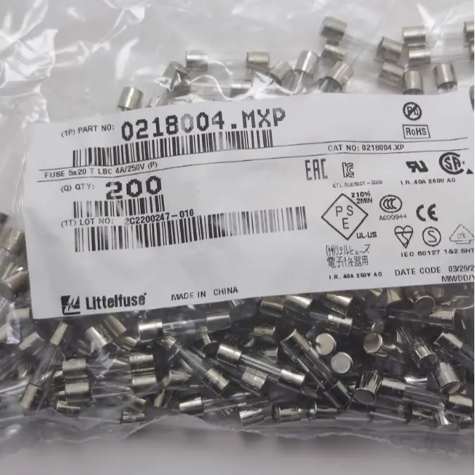 0218004.MXP慢熔断玻璃保险丝管