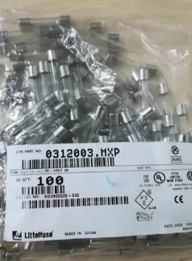 原装力特 0312003.MXP 参数 3A 250V 6*32 快熔玻璃保险丝管 现货