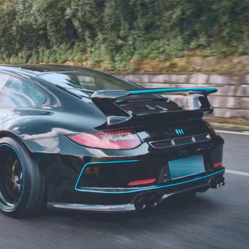 适用于保时捷碳纤05-11年Carrera 911 997 改装GT3款尾翼连尾机盖