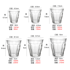 duralex法国进口钢化玻璃杯dirty咖啡杯热饮拉花卡布拿铁冰咖啡杯