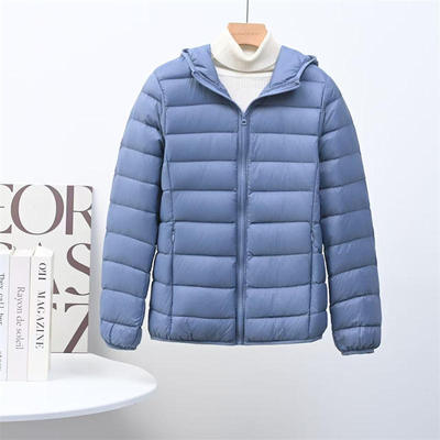 平湖轻薄款羽绒服女短款连帽2025秋冬白鸭绒修身大码轻便外套长袖