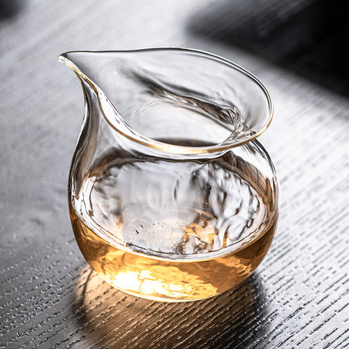 极素福袋公道杯高硼硅耐热玻璃分茶器大容量茶海家用单个功夫茶具