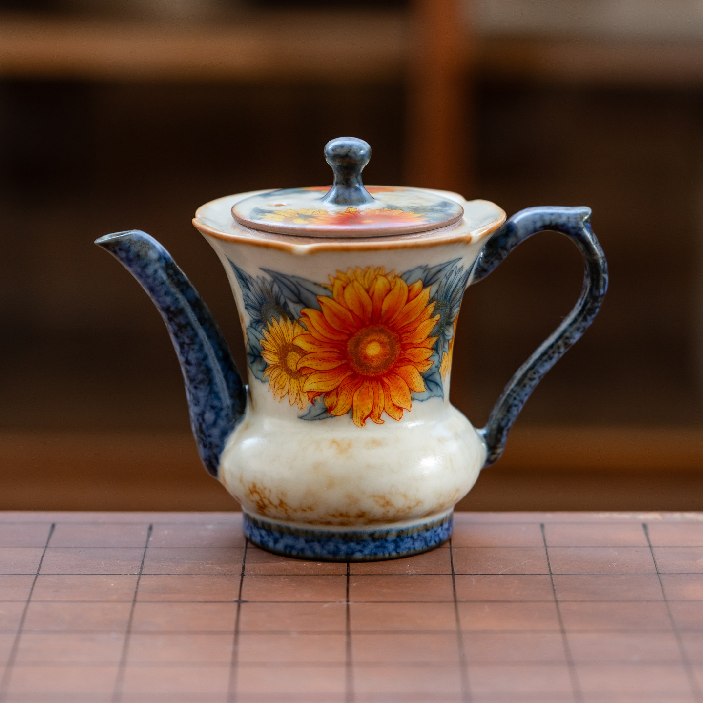 极素焦糖釉汝窑向阳花陶瓷茶壶泡茶家用功夫茶具茶水壶单壶带过滤