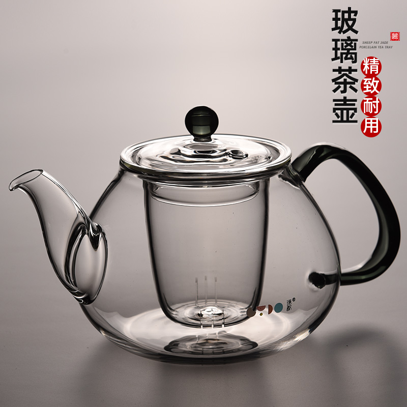 从简加厚玻璃耐高温泡茶壶玻璃内胆家用办公煮茶壶纯手工茶具套装