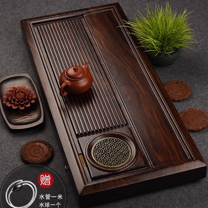 整块黑檀木排水式功夫茶具