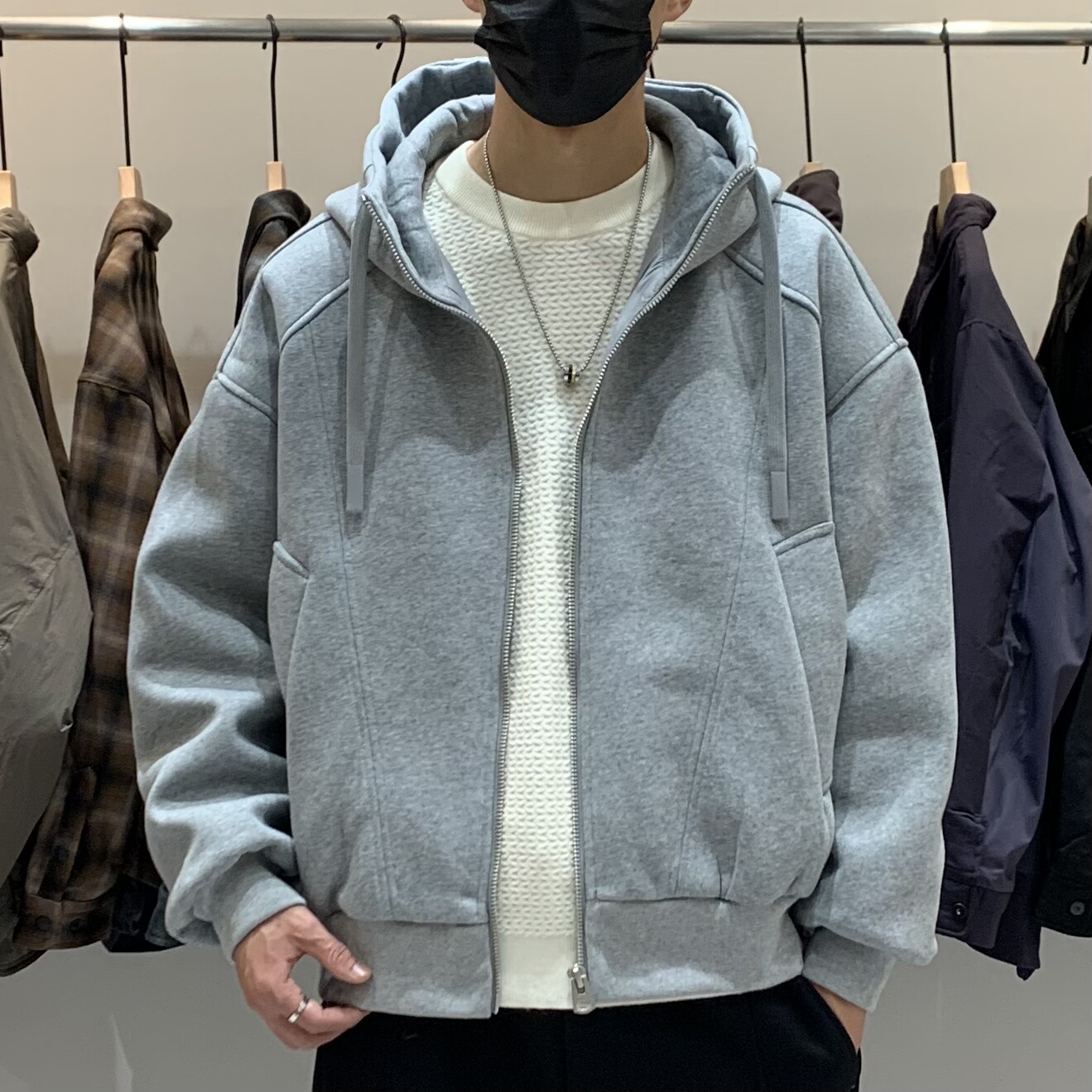 冬季韩版男士连帽卫衣羽绒服百搭潮流日系时尚简约休闲保暖羽绒衣