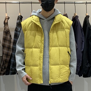 高级感辑格保暖羽绒背心 男立领羽绒马甲百搭潮流日系时尚 冬季 韩版
