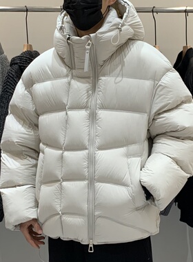 冬季男士高充绒泡芙款连帽羽绒服百搭潮流时尚90白鸭绒保暖羽绒衣