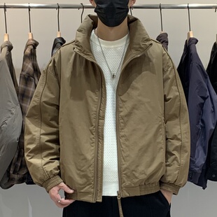 冬季韩版男士立领羽绒服百搭潮流美式时尚工装休闲痞帅保暖羽绒衣