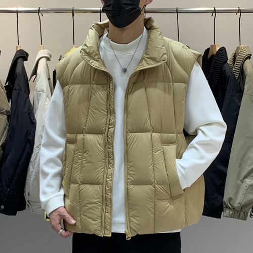 冬季韩版男士立领羽绒马甲百搭潮流时尚休闲龟背90白鸭绒羽绒背心