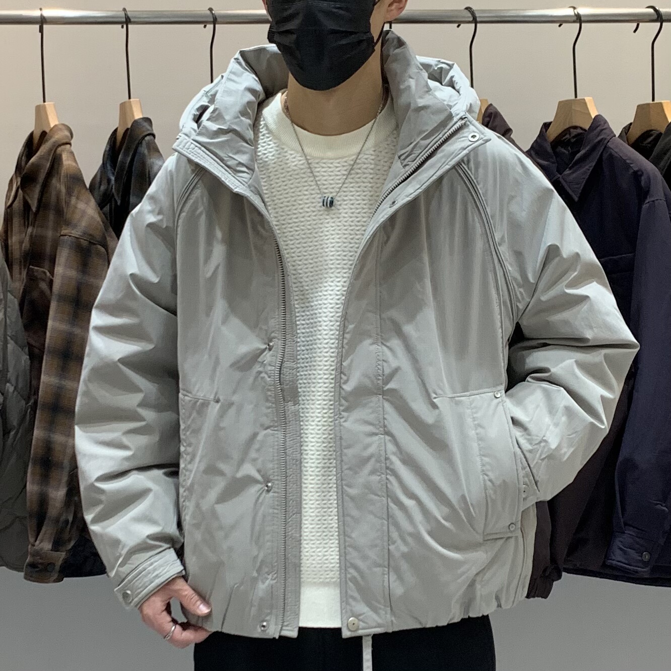 冬季韩版男连帽羽绒服百搭潮流日系时尚痞帅白鸭绒保暖羽绒衣外套