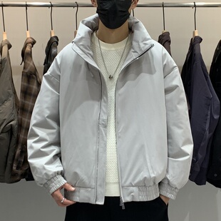 痞帅高级感90白鹅绒保暖羽绒衣 男立领羽绒服百搭潮流美式 冬季 韩版