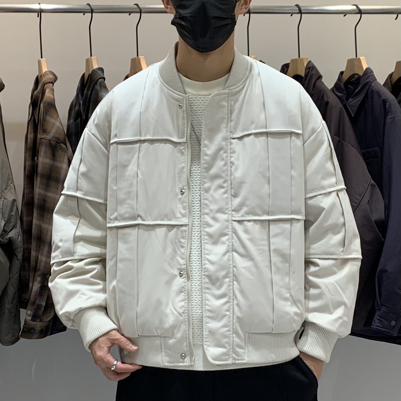 冬季韩版男棒球领羽绒服百搭潮流美式工装拼接设计感保暖羽绒衣