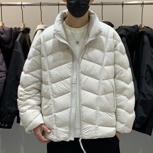 时尚 泡芙立领羽绒服百搭潮流美式 设计感痞帅保暖羽绒衣 男士 冬季