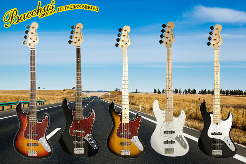 正品巴克斯bacchusbjb-450日落色黑色白色贝司bass贝斯四弦电贝司