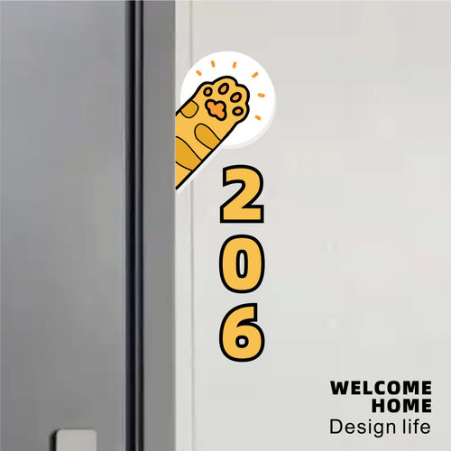 可爱猫咪门牌号码牌提示标牌酒店门牌号宾馆茶楼包间号码牌亚克力