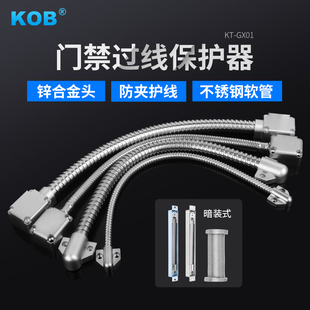 门禁过线器保护管穿线管护线套电控锁金属外露式防夹线弹簧过线器
