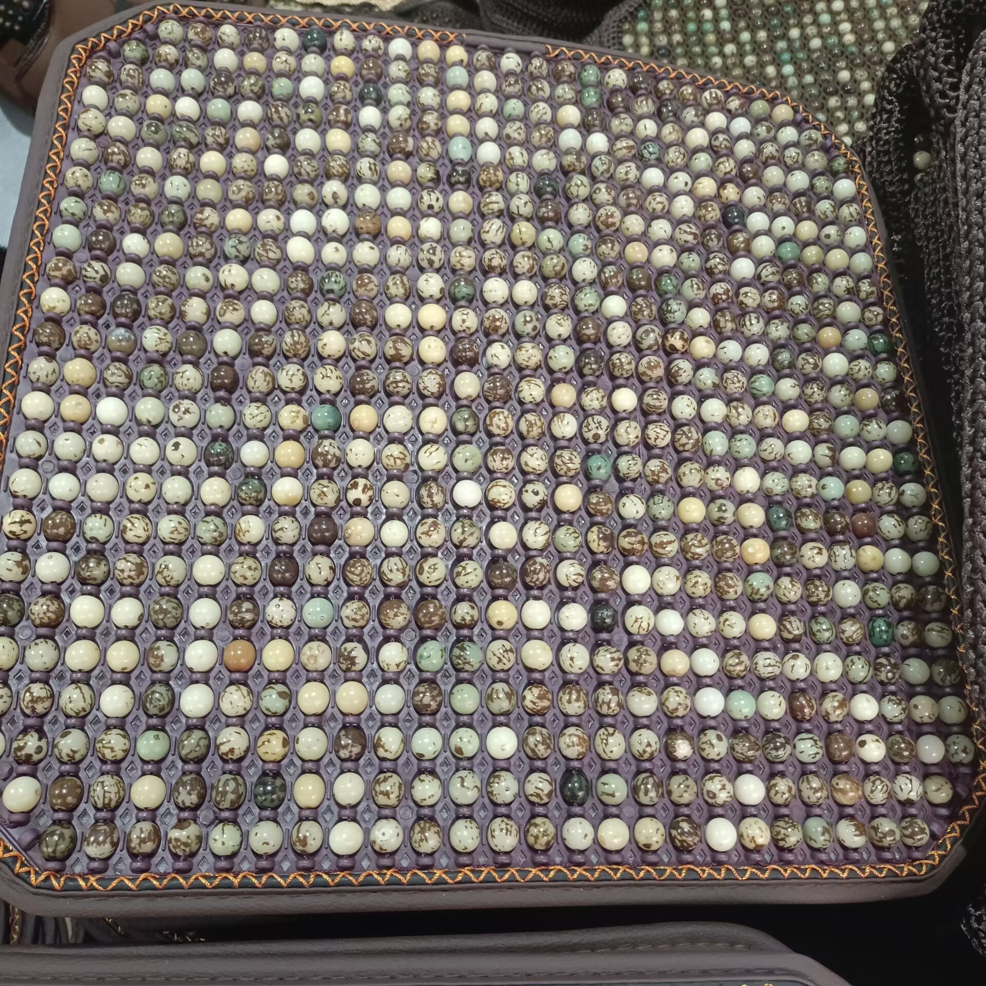 菩提子汽車坐墊夏季單片手編珠子