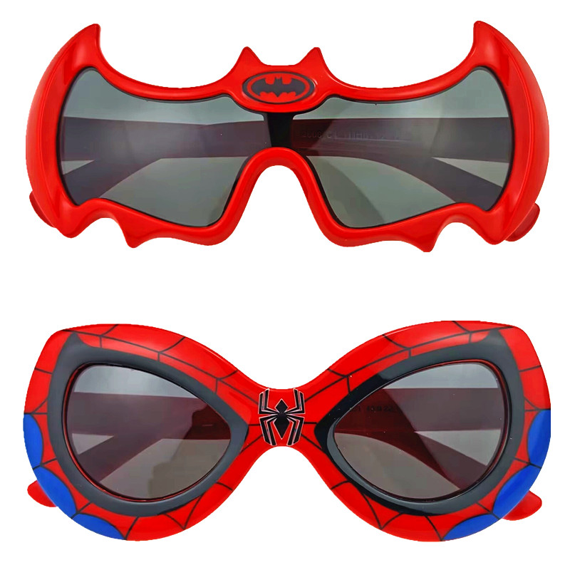 2026儿童蜘蛛侠太阳镜男童硅胶偏光蝙蝠侠墨镜女童造型炫酷3-9岁