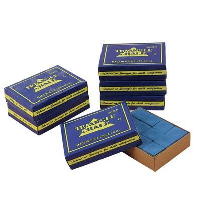 国产三角牌台球巧克粉桌球杆擦粉枪头粉擦蓝色油性巧克粉12颗/盒