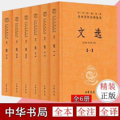 文选 全6册 中华书局  文白对照 精装简体横排原文注释译文 中华经典名著全本全注全译丛书 中国古典文学作品集 正版书籍