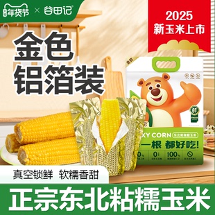 【谷田记】玉米新鲜糯玉米新鲜非即食粘糯真空东北甜糯玉米8支