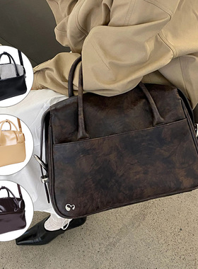 thepleasuremolecule秋冬新品牛皮公文包通勤大容量简约复古tpm